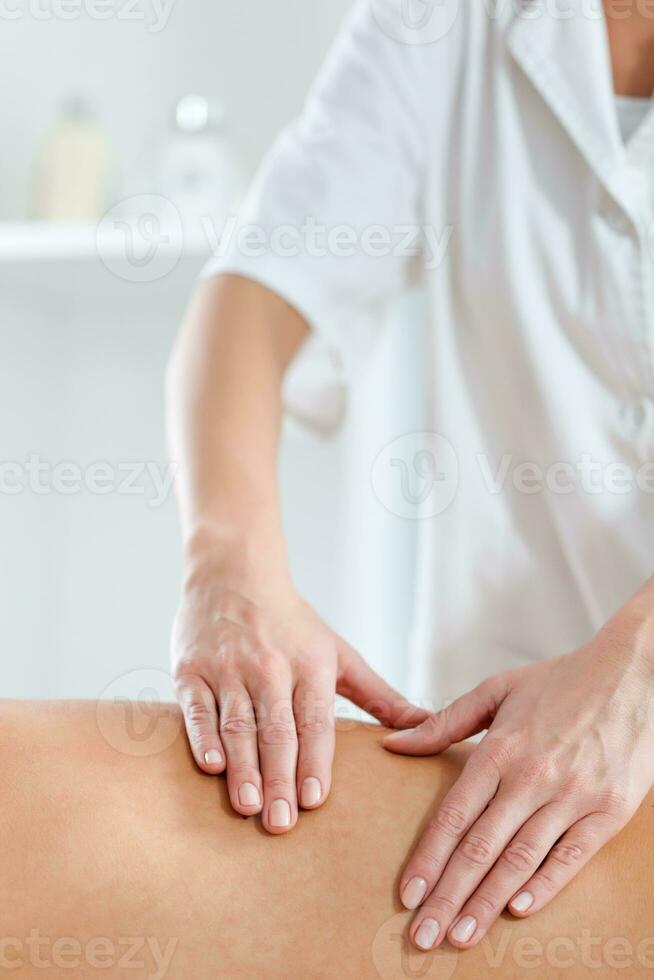 A woman getting a massage photo