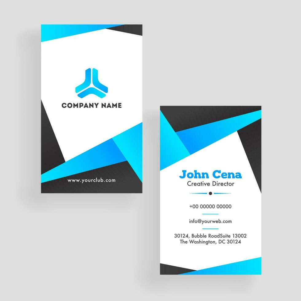 Business card or template design in front and back view. vector