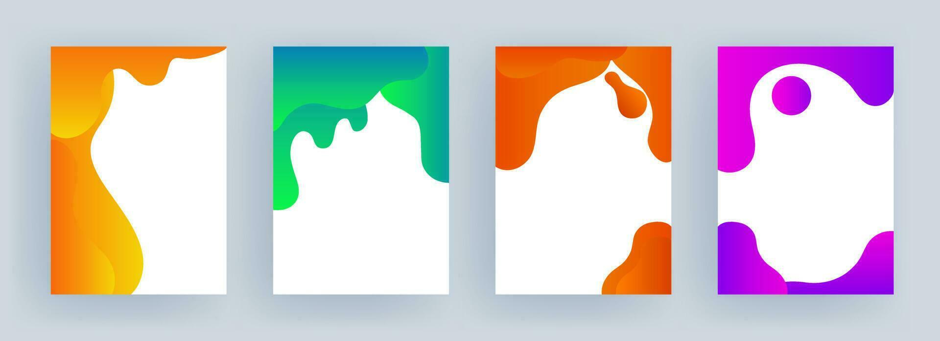conjunto de diferente color fluido Arte efecto antecedentes con espacio para tu mensaje. vector