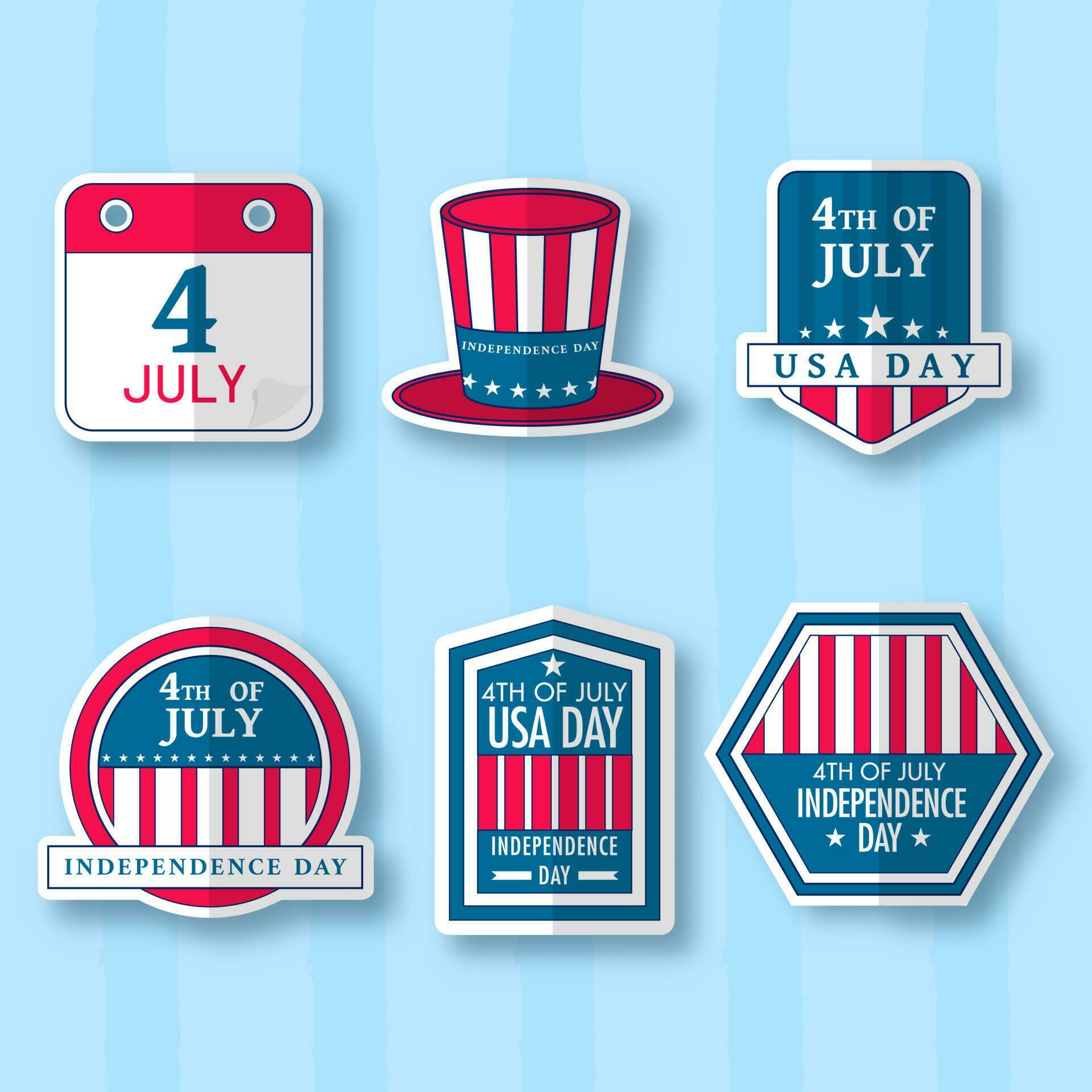 4th Of July Calendar Uncle Sam Hat Badge Label Or Sticker Collection 4th-of-july-calendar-uncle-sam-hat-badge-label-or-sticker-collection