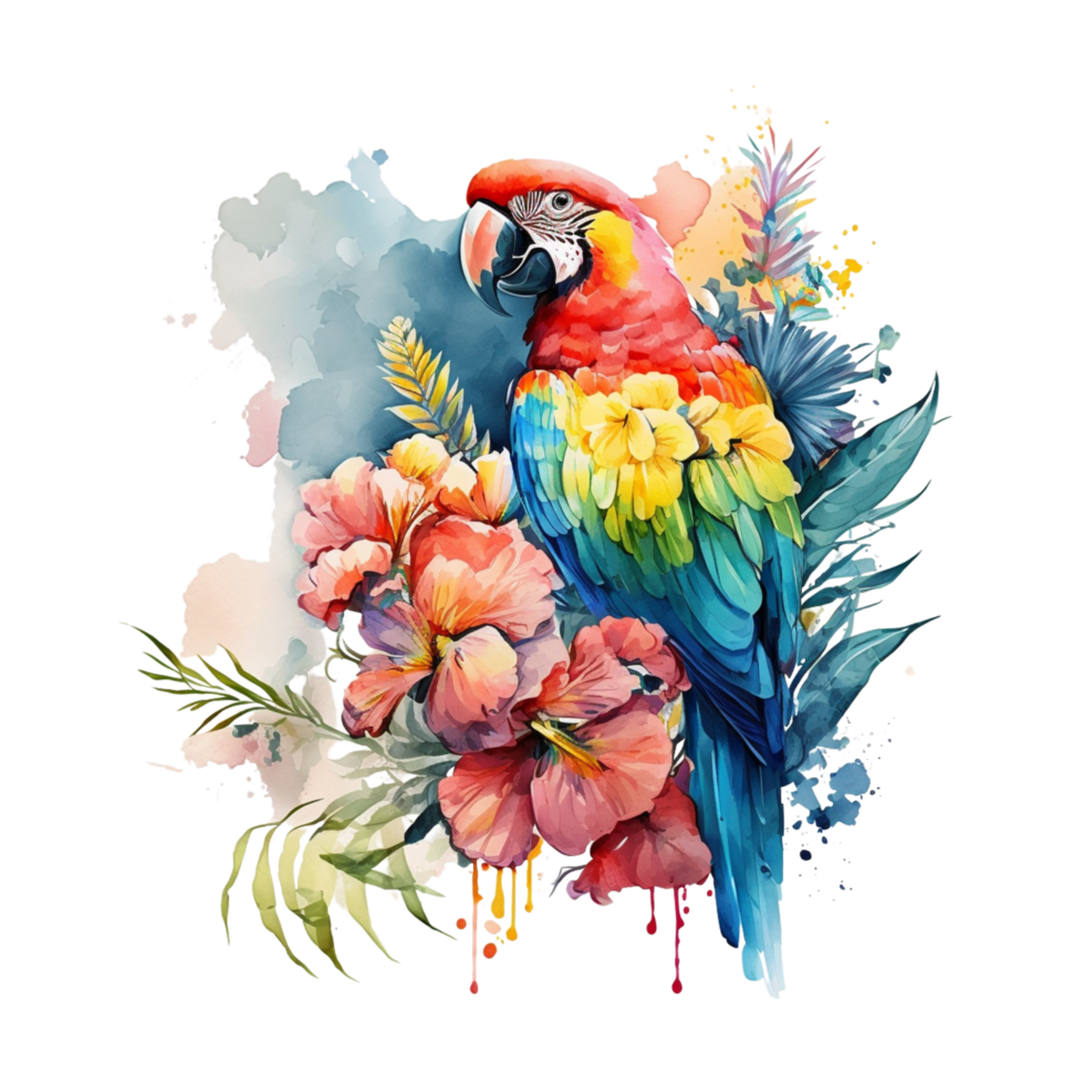 tropical oiseau clipart banane feuilles, paradis fleurs, le bec, violet plume. amazone faune été la nature ai génératif png