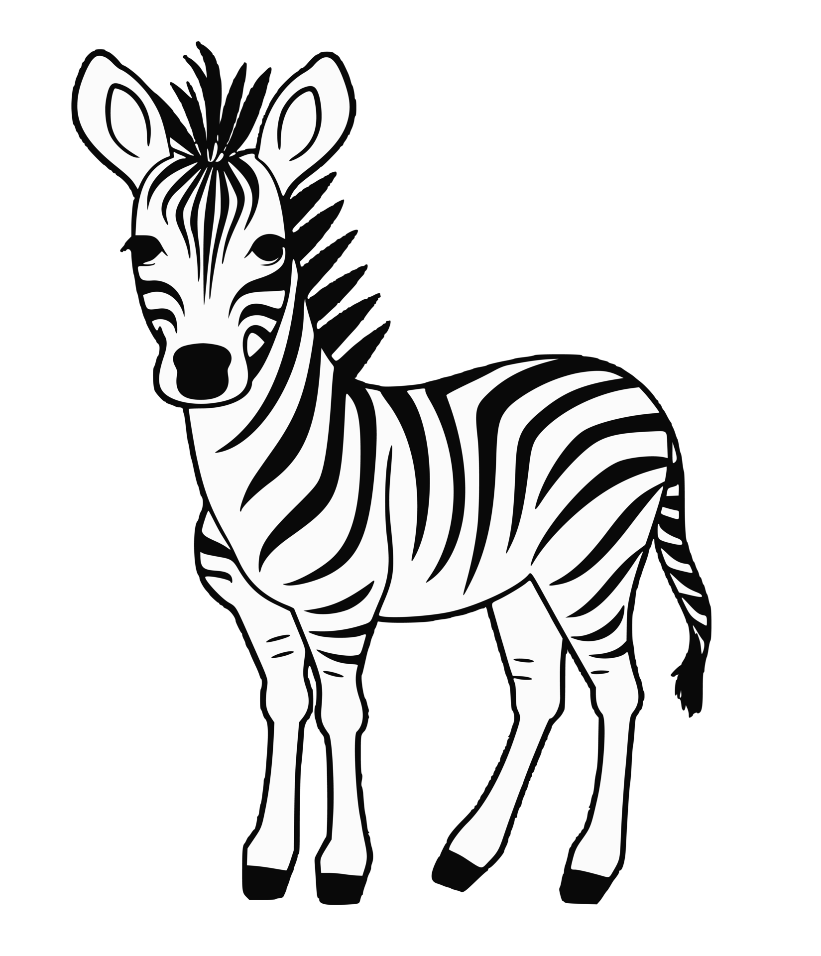 Baby Animal Coloring black and white coloring page for kids 23952861 PNG