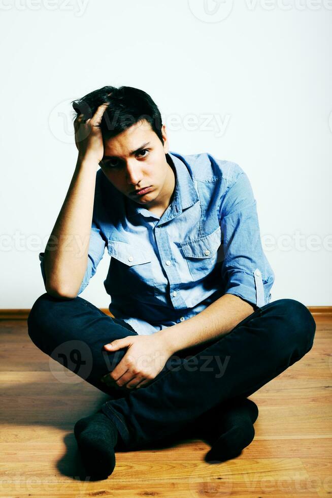 Portrait of a worried young man photo