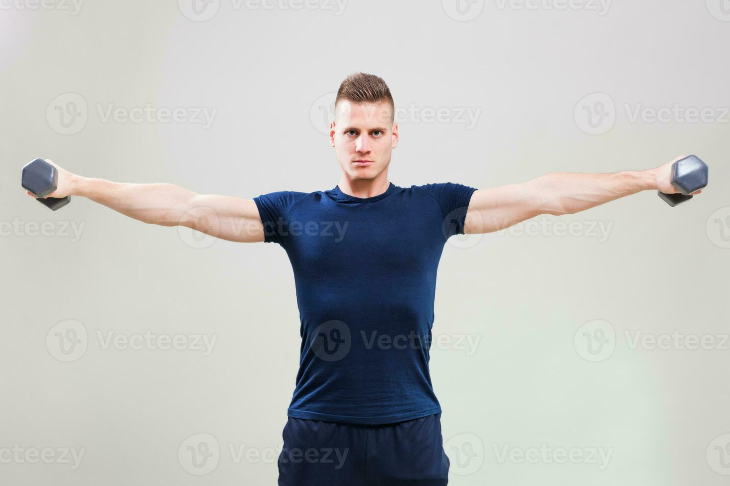 A man doing physical exercises photo