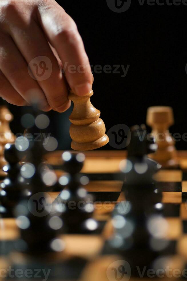 A chess board close-up photo