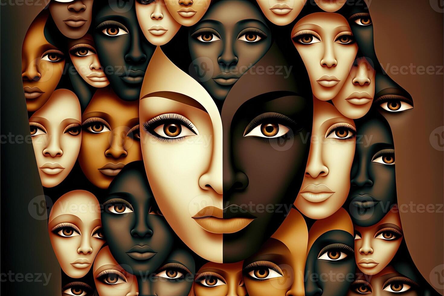 internacional día para el eliminación de racial discriminación y racismo ilustración generativo ai foto