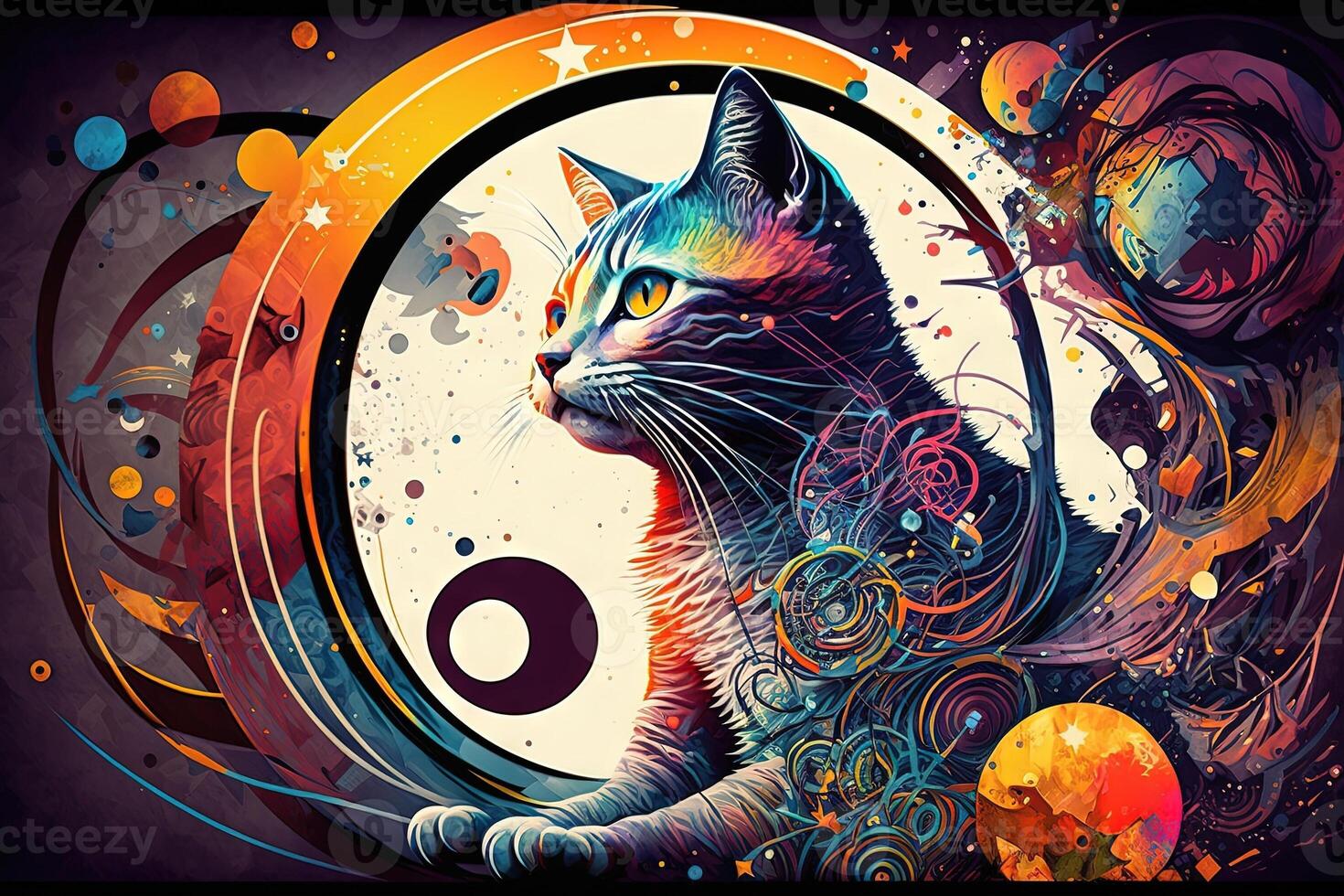International Cat Day abstract illustration photo