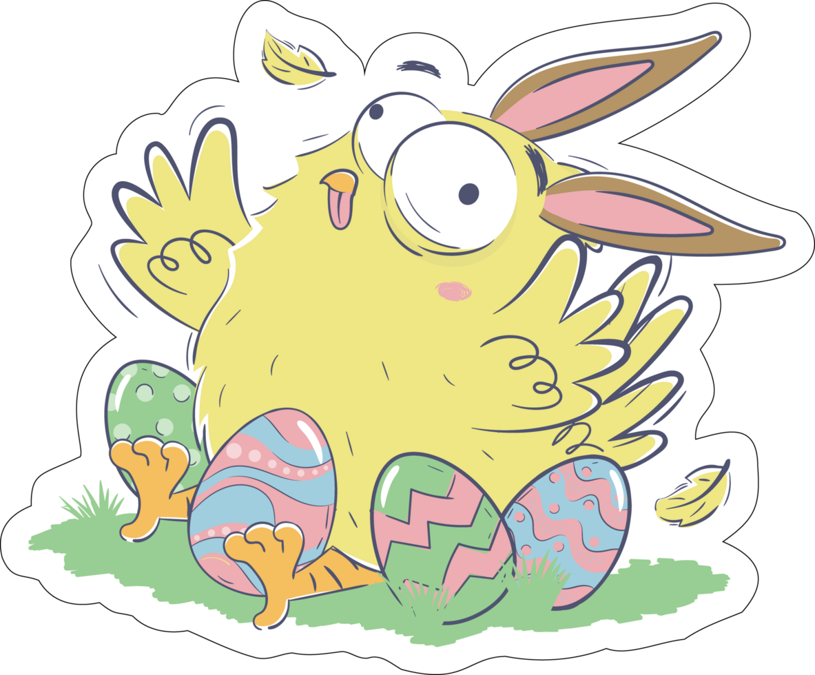 easter chick stickers ai generative 23953730 PNG
