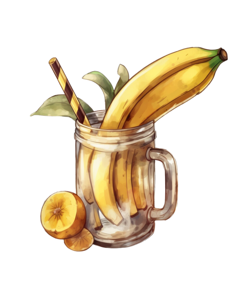 suco desenhando aguarela sublimação ai generativo png