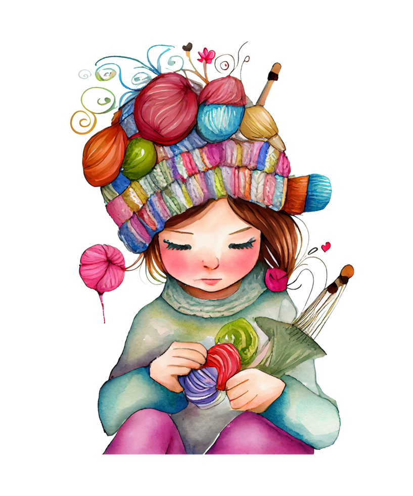 Knitting Watercolor Sublimation png