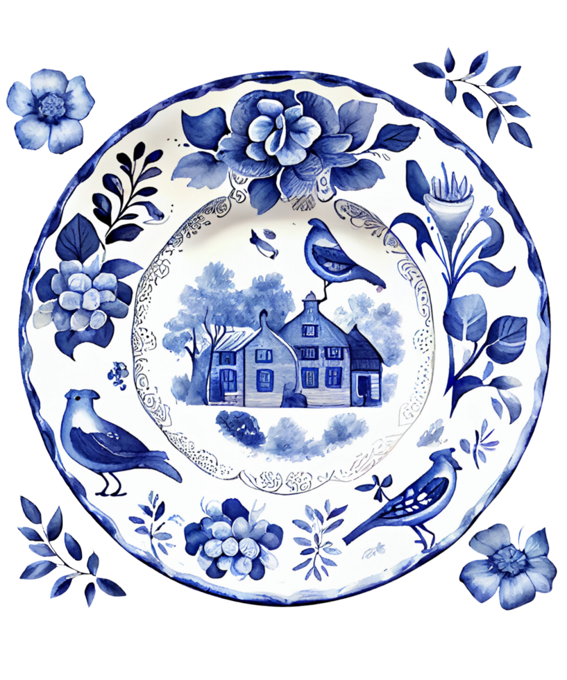 Delft Blue Watercolor png