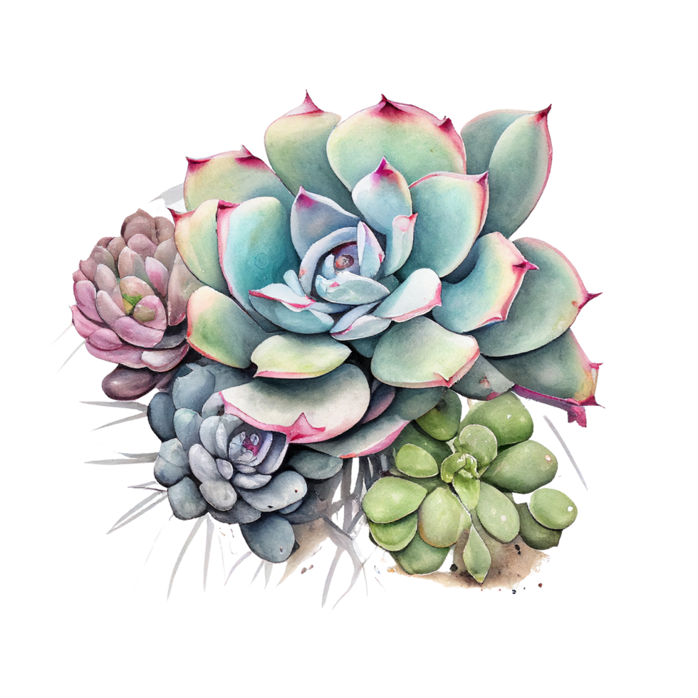 Succulent clipart Cactus Nature plant with thorns and blossom png