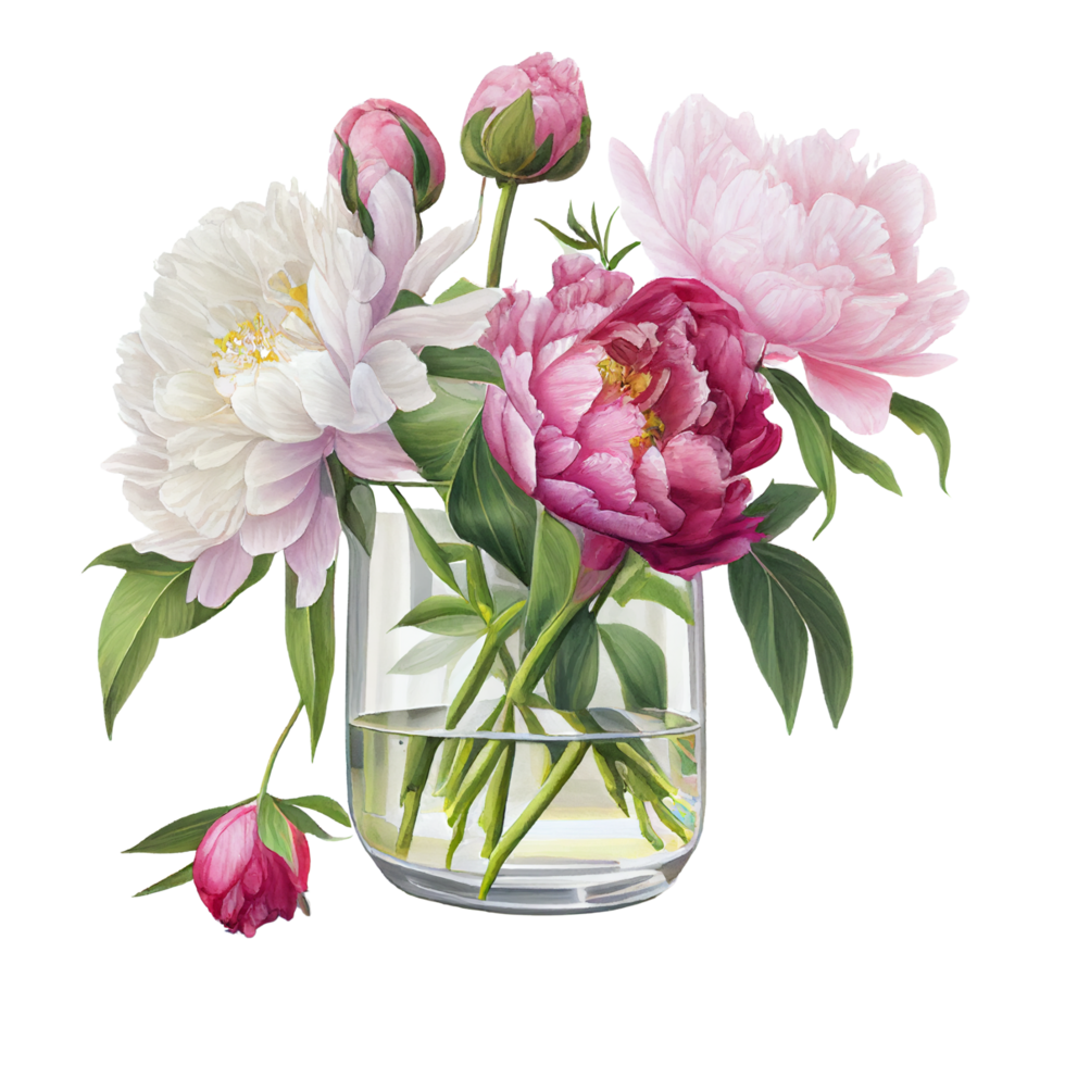 rosa bianca peonie clipart caldo rosa Rose, Barbie rosa ranuncolo, bianca peonia, buio orchidea, ortensia, avorio magnolia, garofano ai generativo png