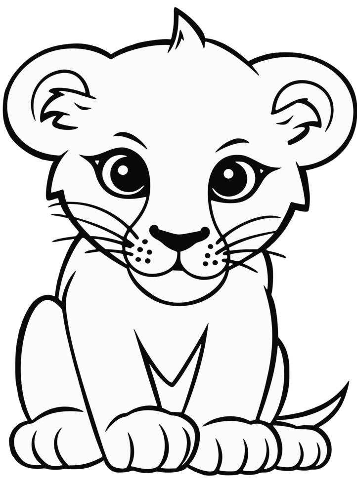 Baby Animal Coloring black and white coloring page for kids png