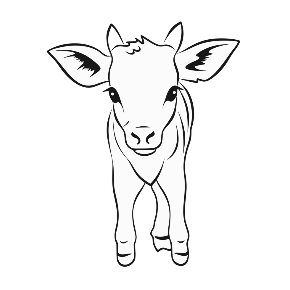 Baby Animal Coloring black and white coloring page for kids png