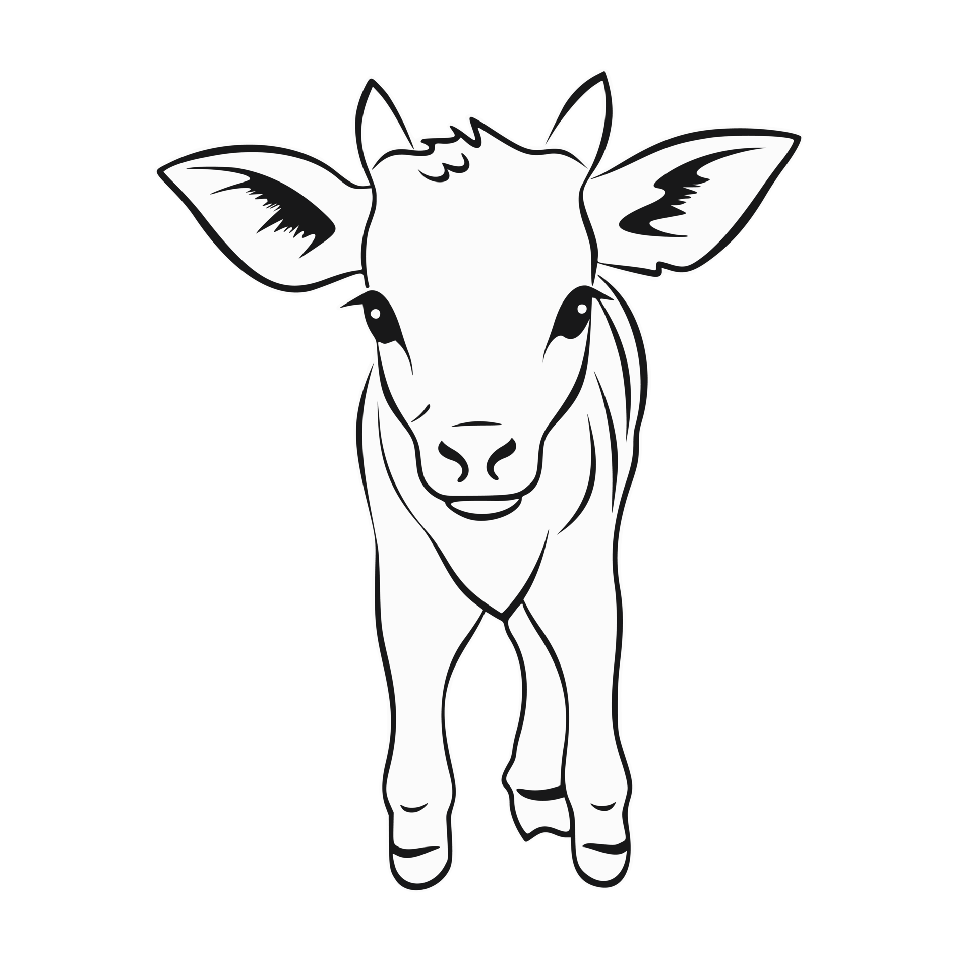 Baby Animal Coloring black and white coloring page for kids ai