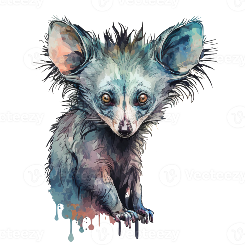Aye Aye animal watercolor illustration, 23954604 PNG
