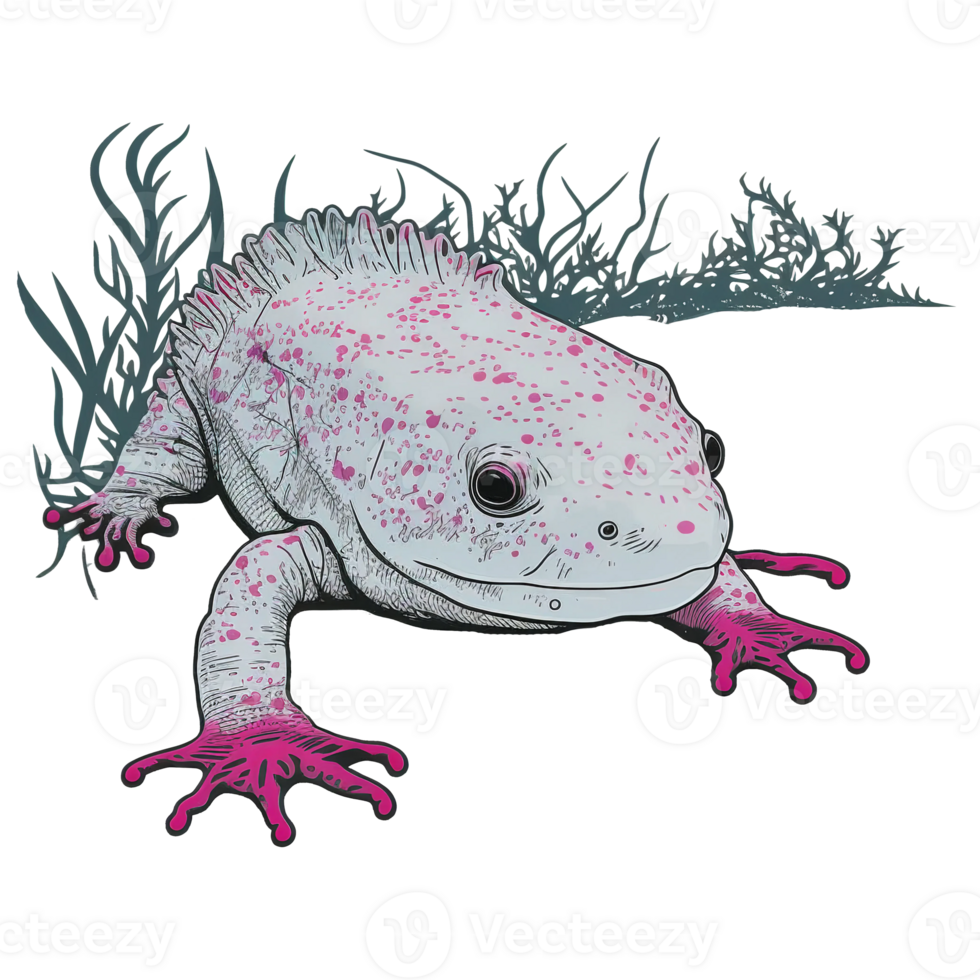 Axolotl watercolor illustration, png