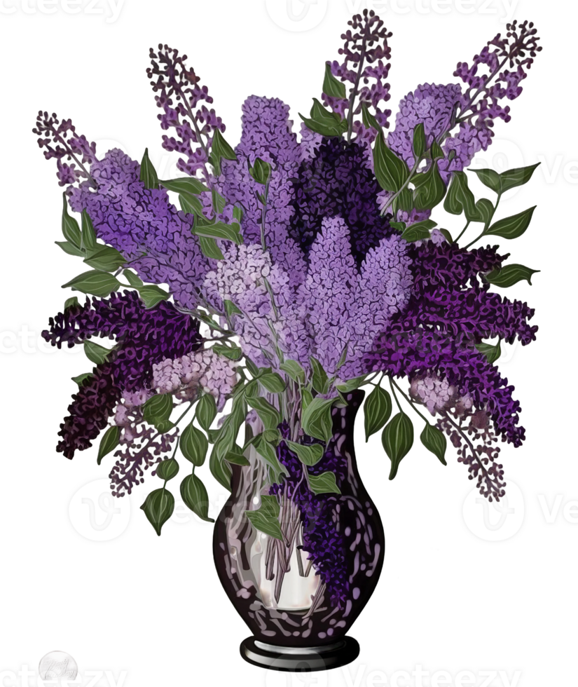 Lilac flower, aesthetic png