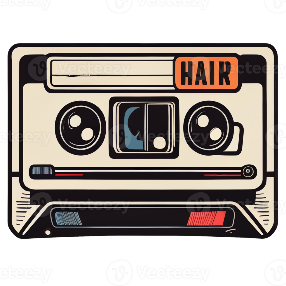 Vintage kawaii tape, nostalgic 80s sticker, png