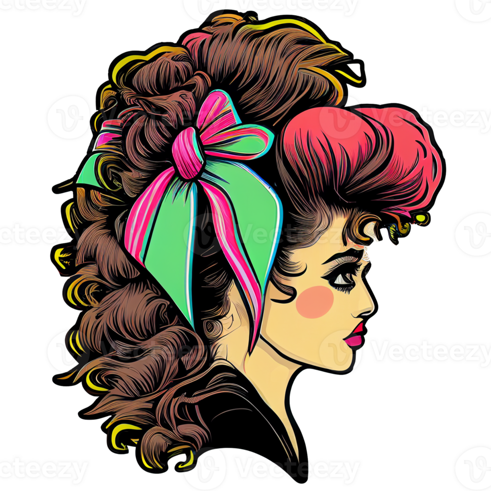 Vintage 80 s Pop Girl Sticker 23954903 PNG vintage-80-s-pop-girl-sticker-23954903-png