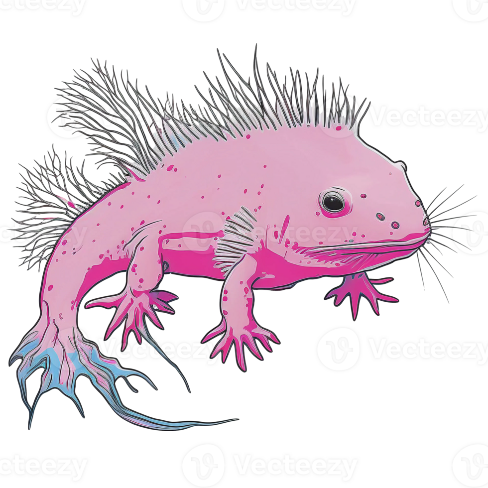 Axolotl watercolor illustration, png