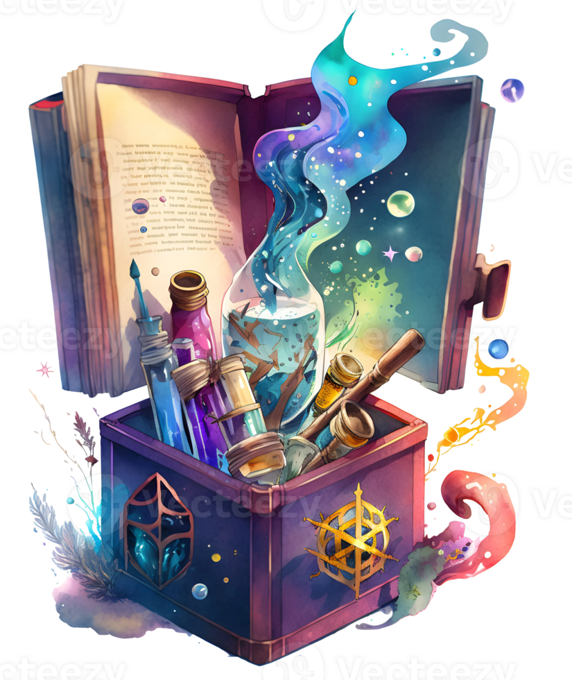 Jewelry treasure box, magical fantasy world element, png