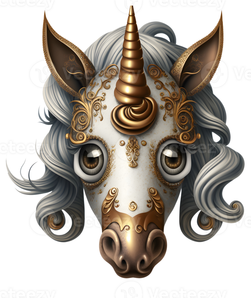 Ornamental Unicorn isolated, png