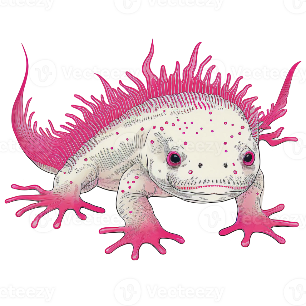 Axolotl watercolor illustration, png