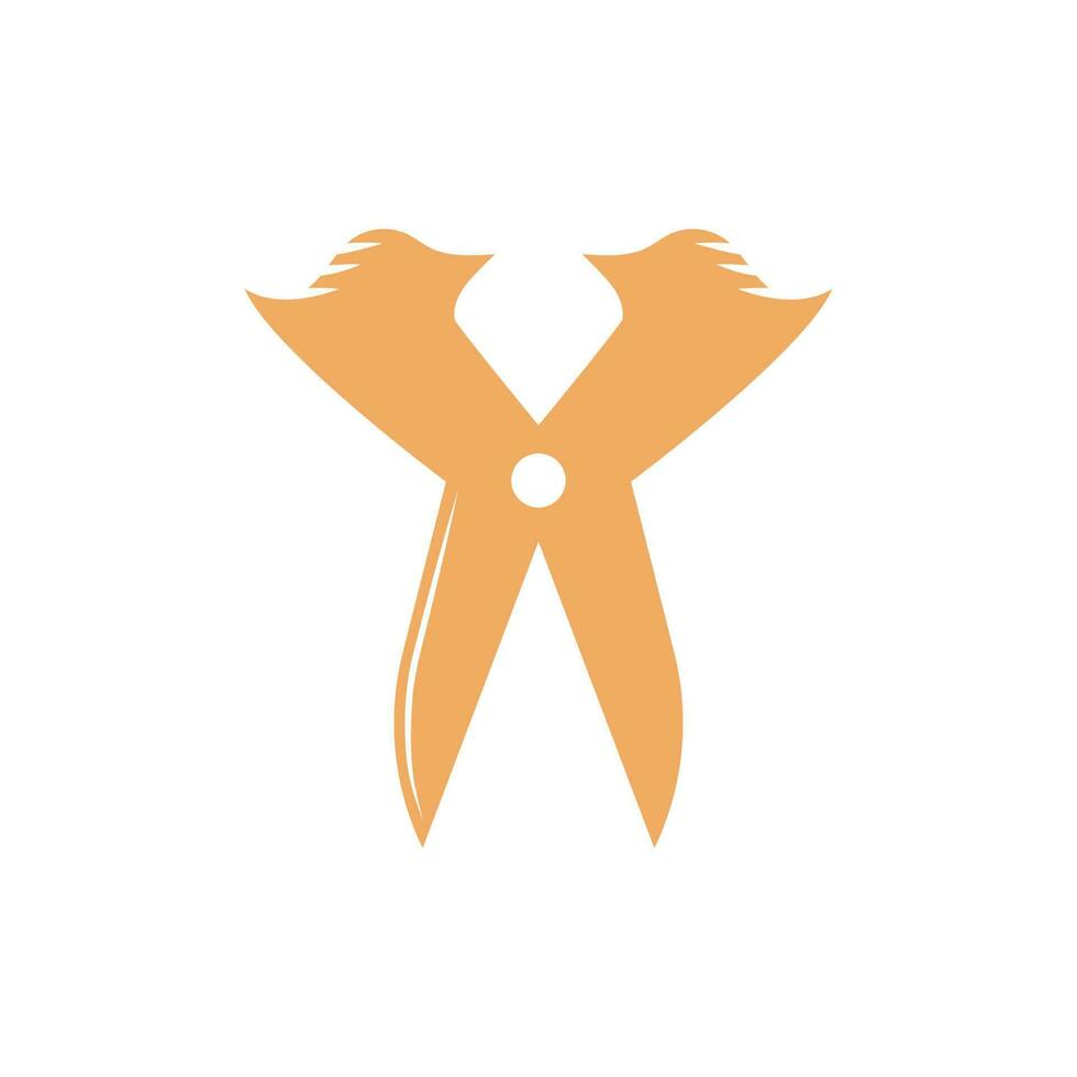 creative eagle scissor logo vector