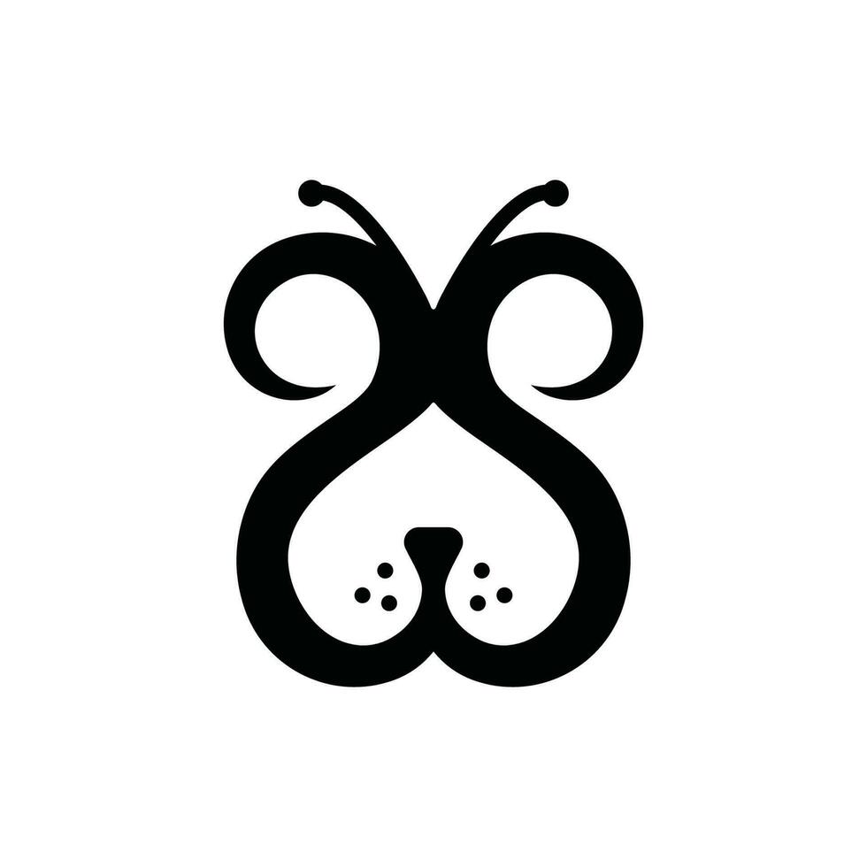 perro mariposa logo vector