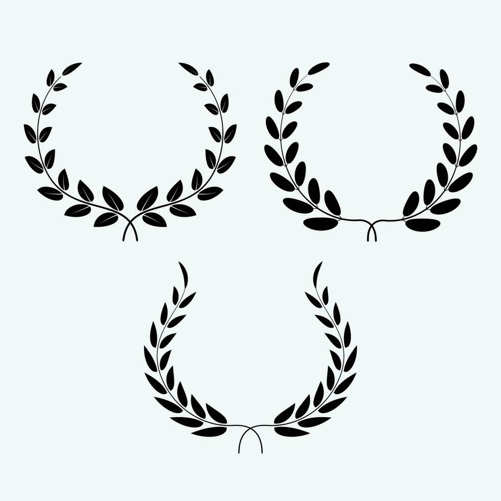 3 Laurel Leaves for Awards and Recognition Background Vector