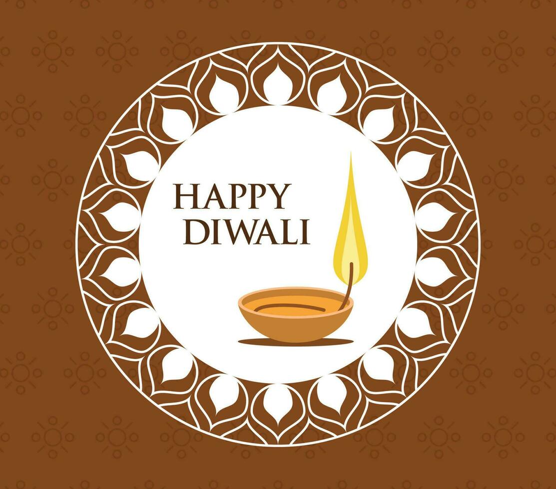 diwali celebration lamp short vector