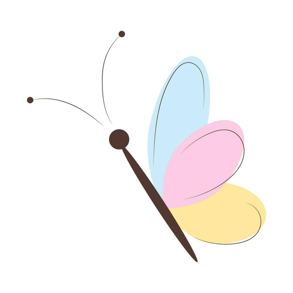 ilustración con linda de colores mariposa vector
