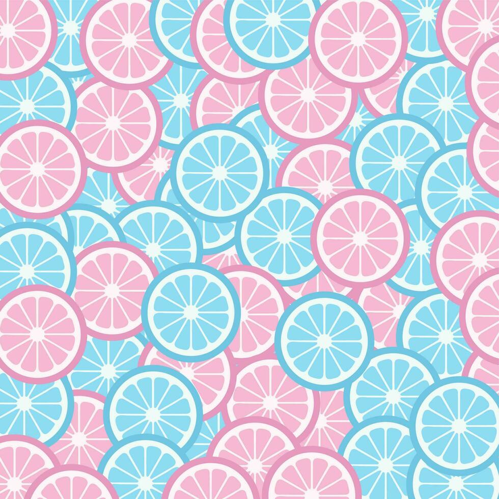 modelo con azul, rosado rebanadas Lima, limón, naranja. verano, cóctel bandera, fondo, antecedentes vector
