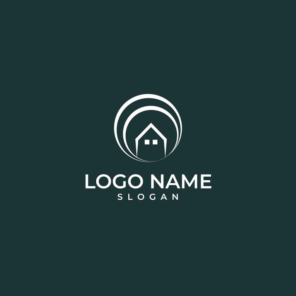 Modern minimalist business real estate logo vector. house illustration with a circular line combination. Vector illustration. Elegant logo