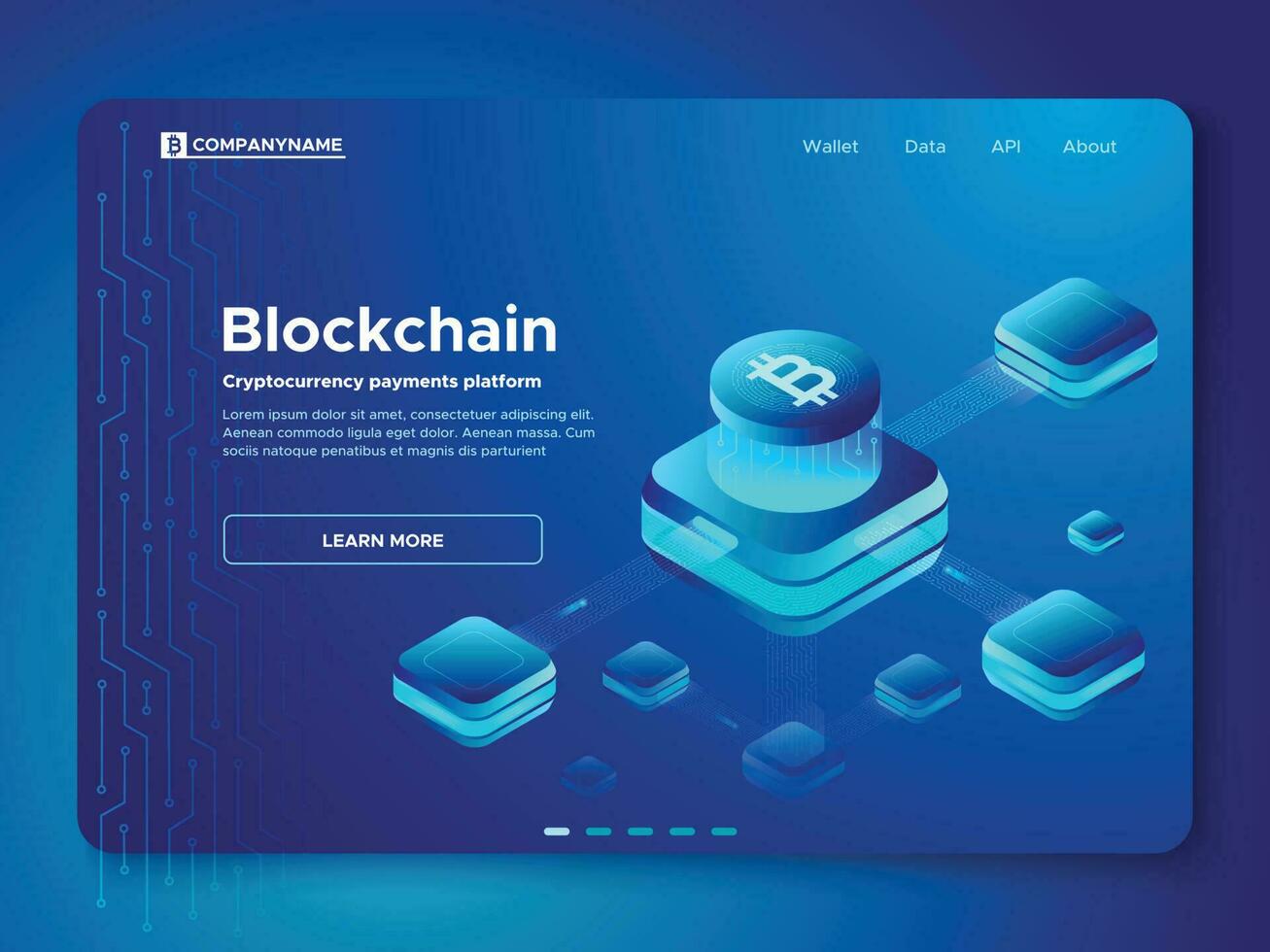 Blockchain composition. Cryptography anonymous cryptocurrency payments platform. Secure connection isometric vector illustration