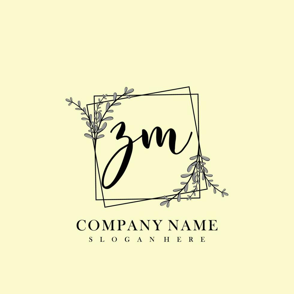 ZM Initial beauty floral logo template vector