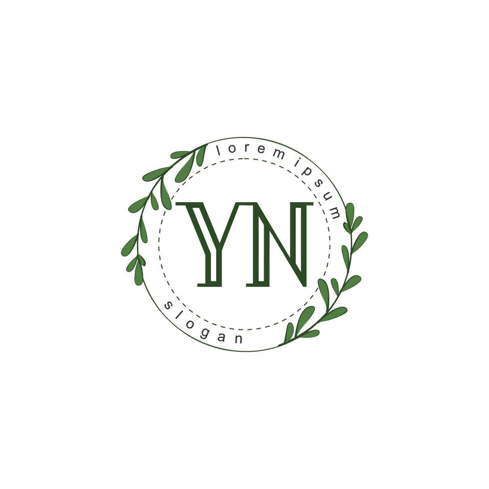 YN Initial beauty floral logo template vector