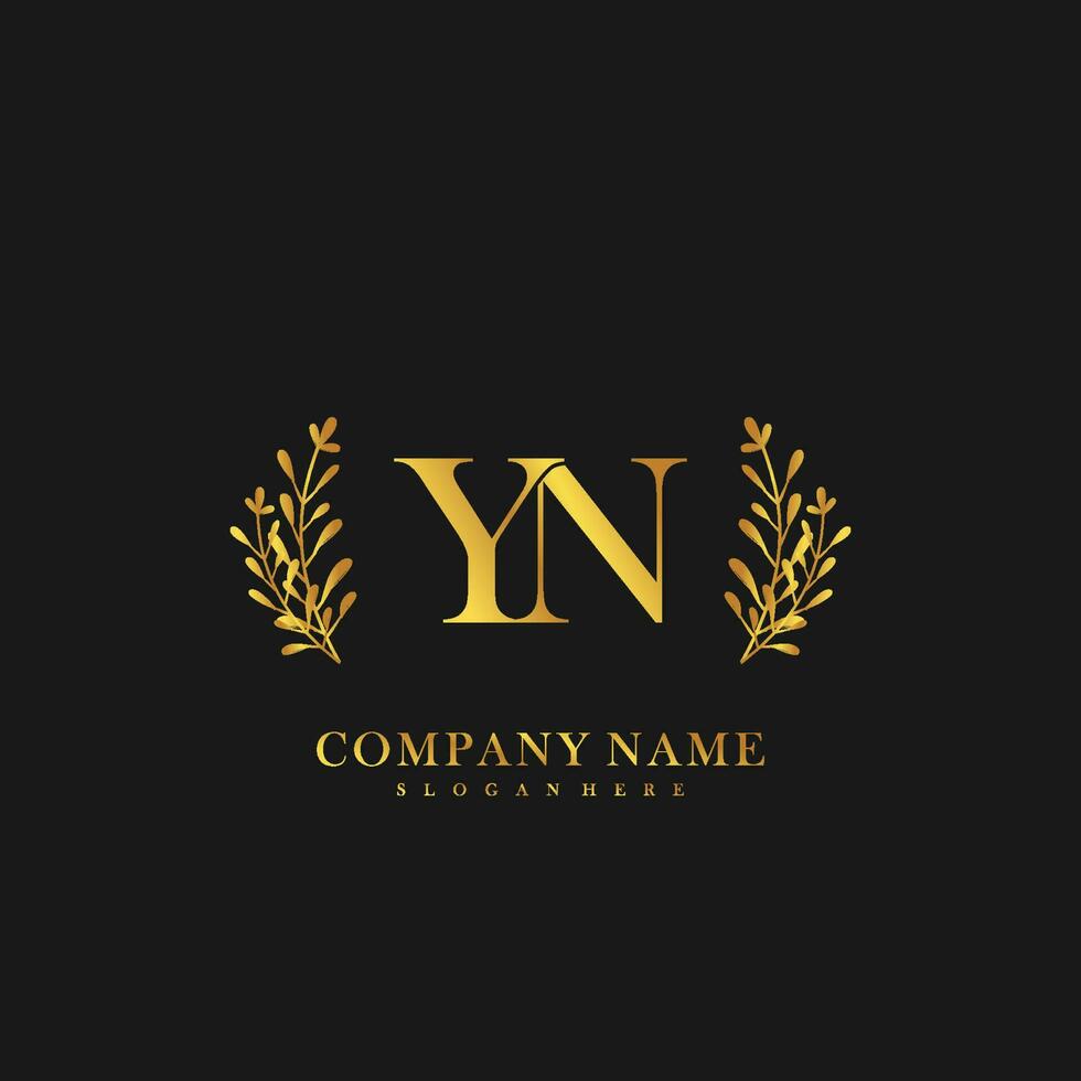 YN Initial beauty floral logo template vector