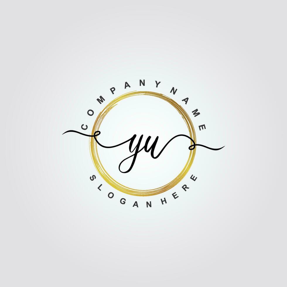 YU Initial beauty floral logo template vector