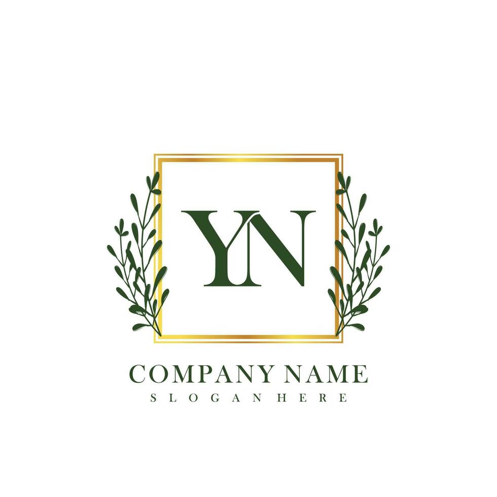 YN Initial beauty floral logo template vector