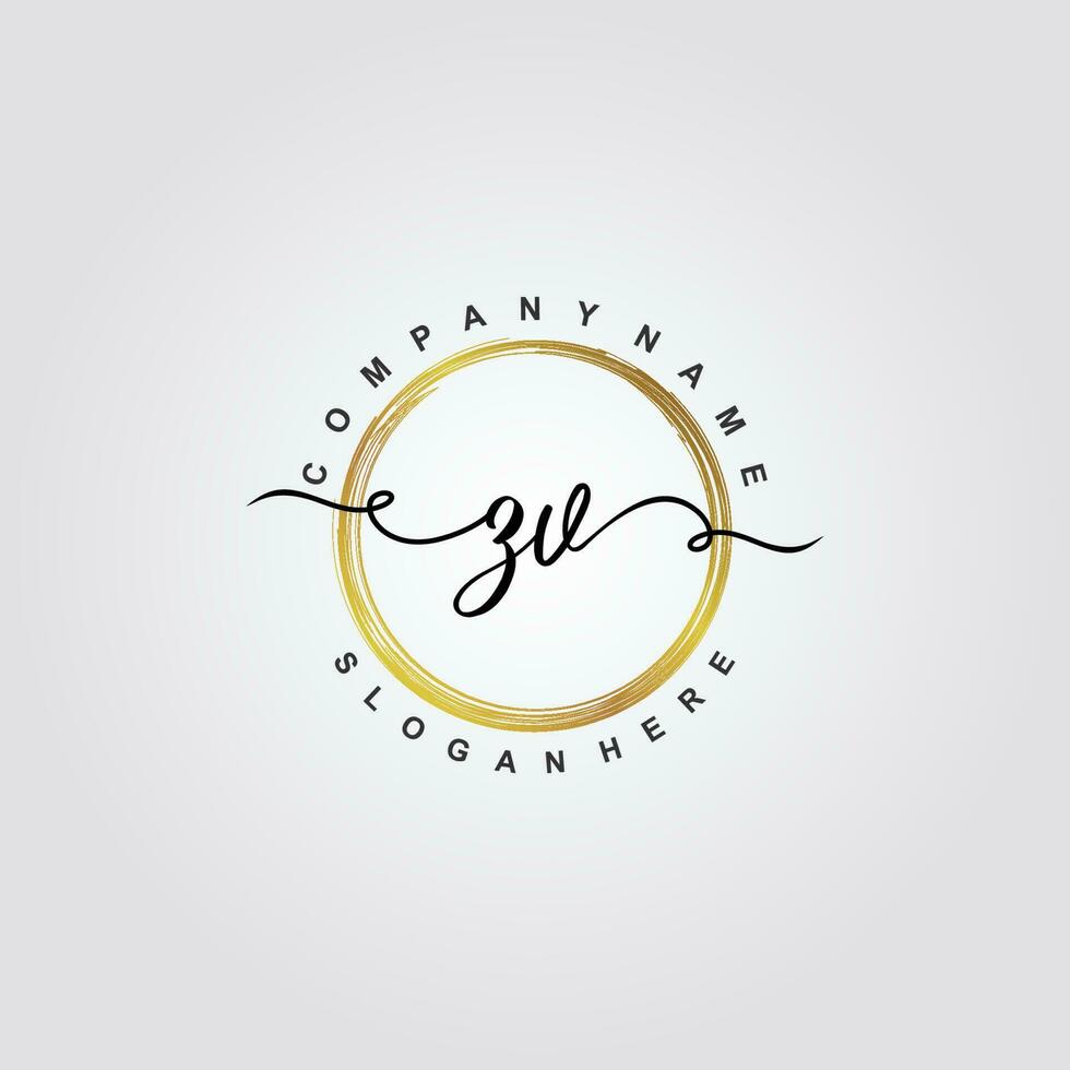 ZV Initial beauty floral logo template vector