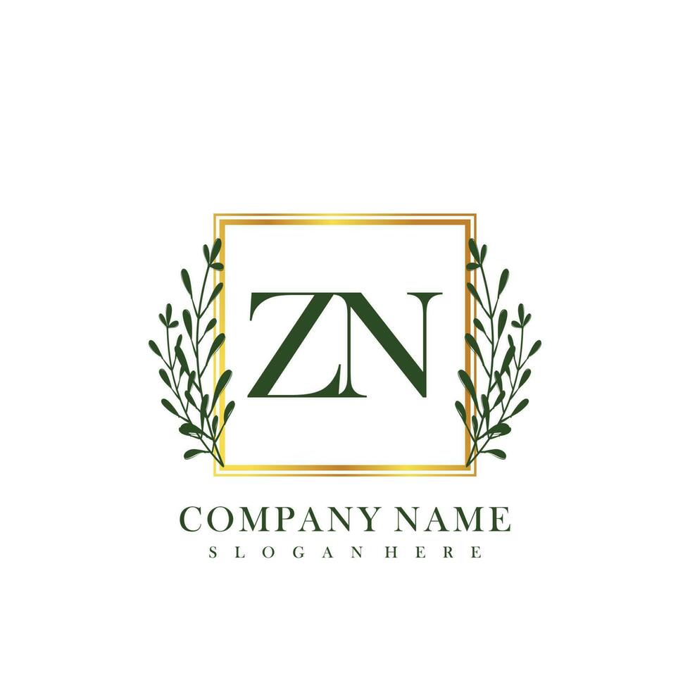 ZN Initial beauty floral logo template vector