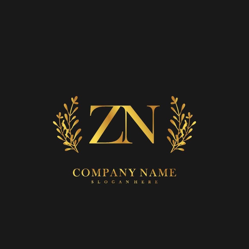 ZN Initial beauty floral logo template vector