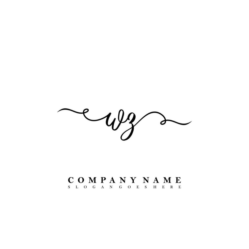 WZ Initial beauty floral logo template vector