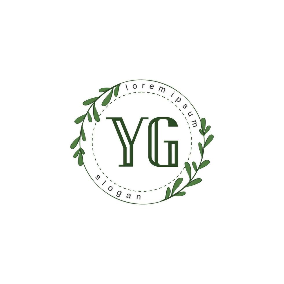 YG Initial beauty floral logo template vector