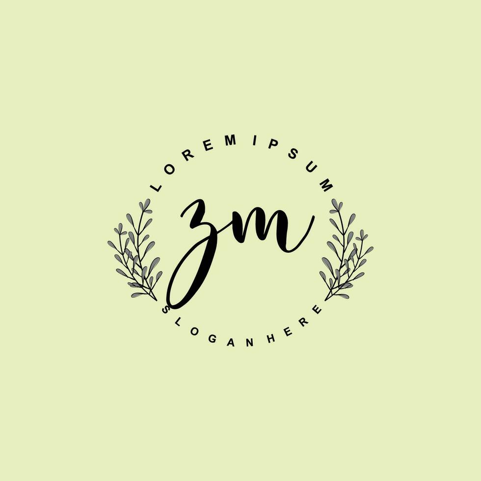 ZM Initial beauty floral logo template vector