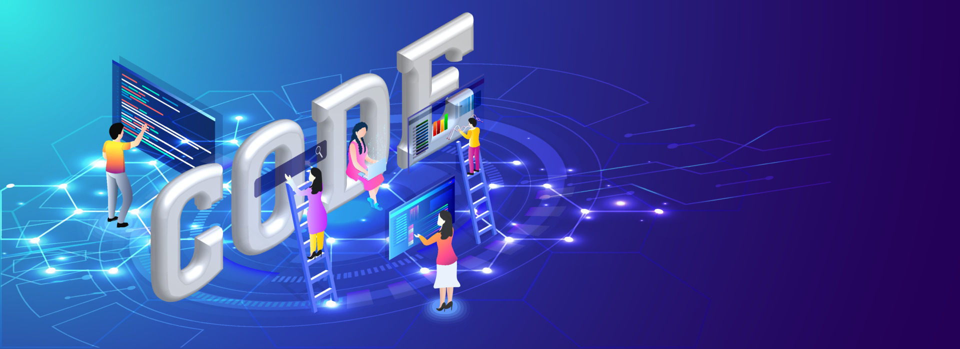 3D text Code with miniature analysts analysis data or stats on ...