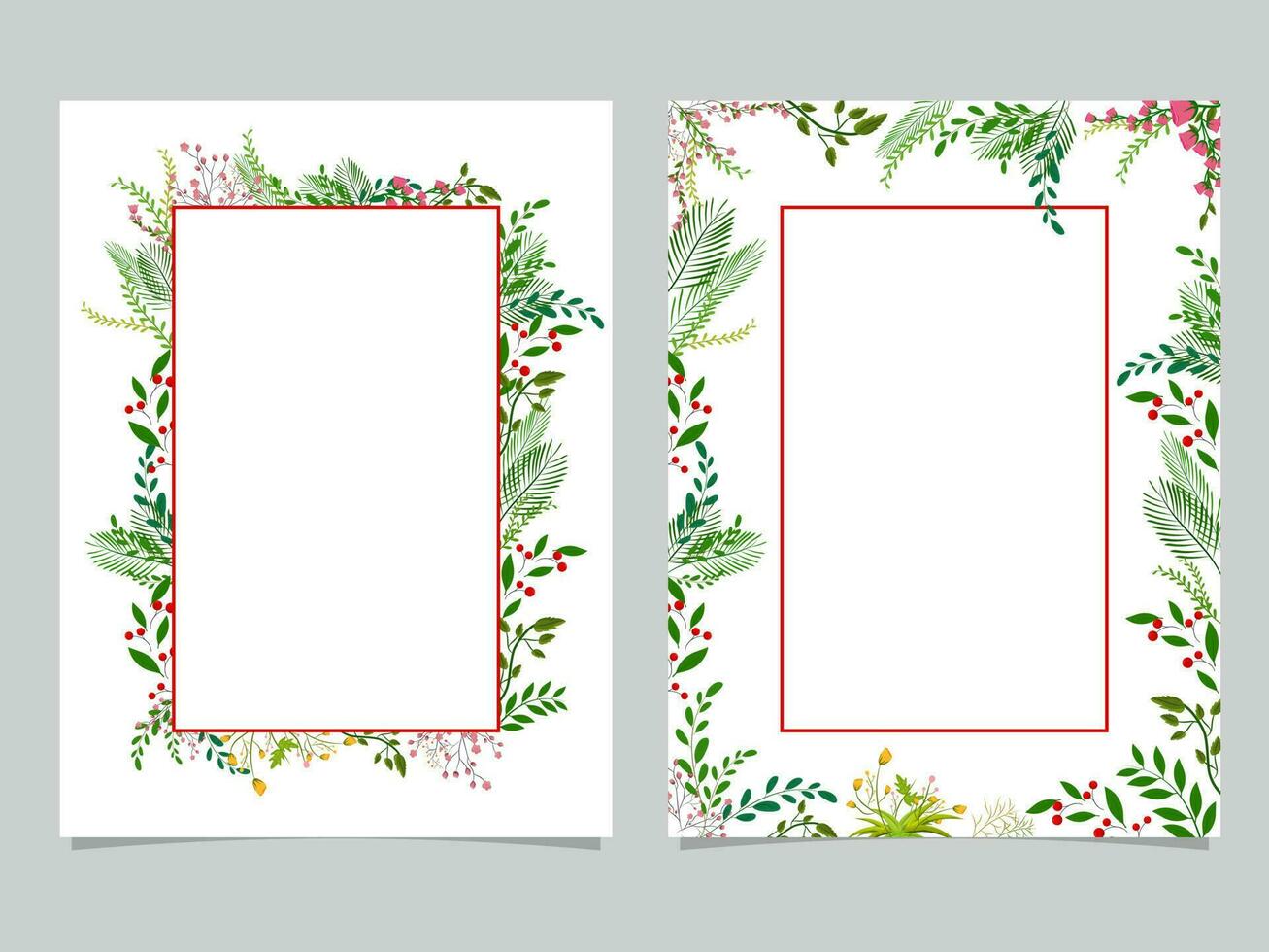 White Border Background Decorated with Floral Design. vector